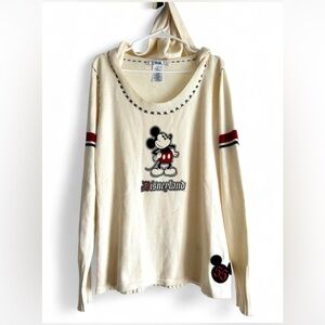 TAG XXL. FITS L/XL Disneyland Res 55 Anniversary Cream Cowl Neck Hoodie